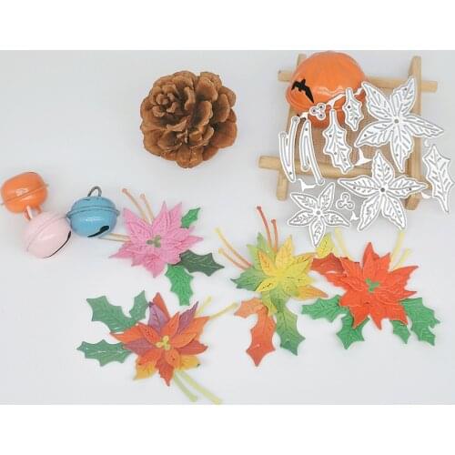 Handmade metal cutters, Christmas flower cutting template, handcrafted paper cutting mold, blade drilling templates