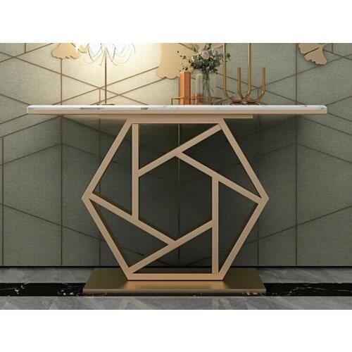 Light luxury Nordic marble porch, modern simple record shelf, hall entry cabinet, door, wall and narrow table