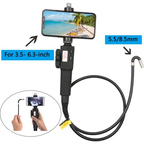 Steering Endoscope PhotoTaking Video Recording with 1m Snakelike Tube 5.5/8.5mm Lens Industrial Manual Steerable Endoscope