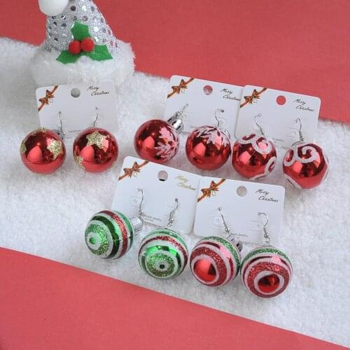 1 Pair Creative Christmas Ball Earrings Sequin Bulb Dangler for Women Girls Fashion Cute Xmas Drop Earrings
