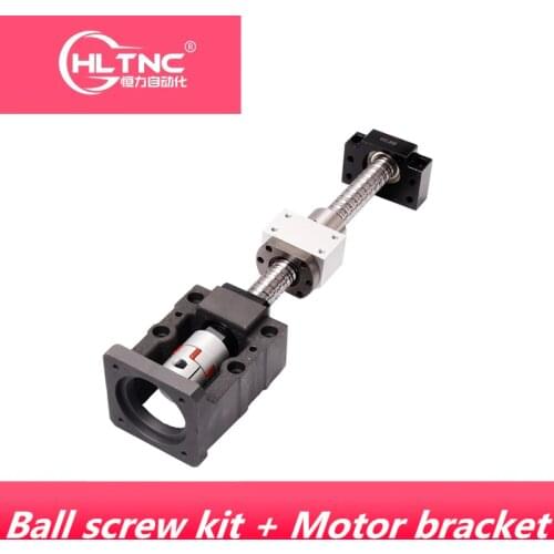 SFU1605/1610 Ball screw & HM12-57 HM15-57 Motor Bracket with Angular Bearings +BF12/15 Supported+DSG16/20H+ Coupling for CNC