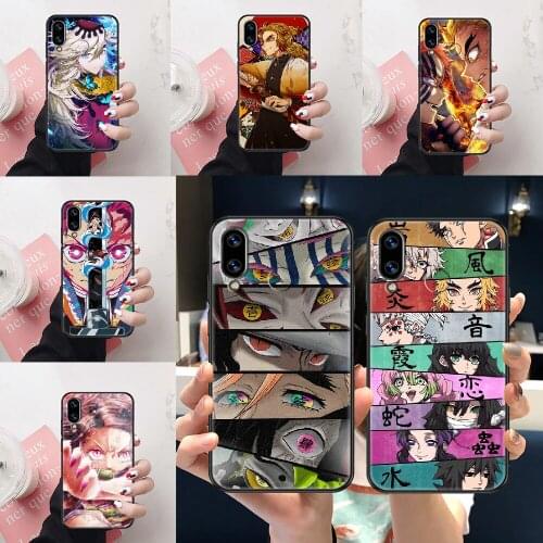 Demon Slayer Kamado Tanjirou Nezuko Phone Case For Huawei Honor 6A 7A 7C 8A 8X 8 9 9X 10 10i 20 Lite Pro black silicone hoesjes