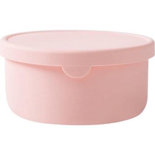Silicone Lunch Box Bento Box Fruit Salad Fresh-Keeping Bowl with Lid Seal Leak Proof Camping Food Storage Box