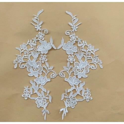 High Quality Polyester Material Lace Patch Flower Bridal Wedding Dress Applique Clothing Accessories 10PIeces/5pair