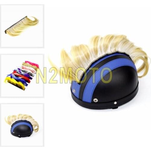 Yellow & White Snowmobile BMX Skiing Outdoor Biker Helmet Mohawk Casco Attached Feather Mohawks Sticker for Unisex
