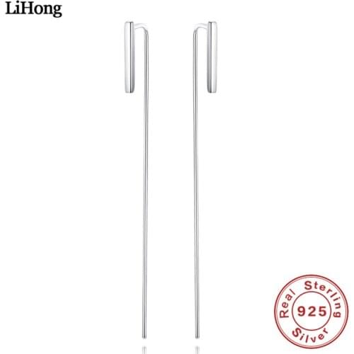Woman Jewelry S925 Sterling Silver Earrings Simple Fashion Long Ear Hook Jewelry Wholesale