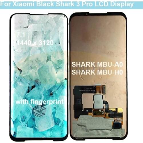 7.1' Super Amoled lcd display for Xiaomi Black Shark 3 Pro display with touch panel for blackshark 3pro lcd SHARK MBU-A0 display