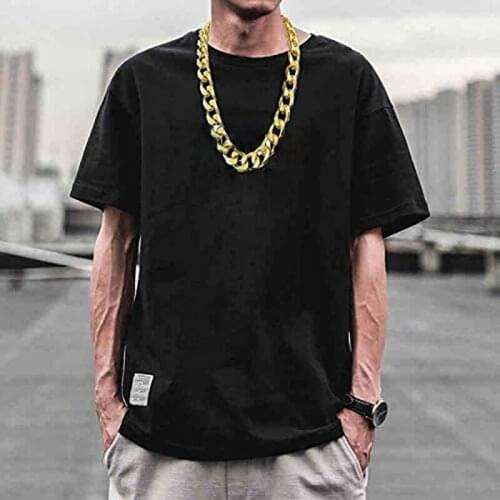 Papper Gold Chain Big Chunky Faux Gold Hip Hop Turnover Chain Exaggerated Rapper Costume Accessories Gangster Necklace