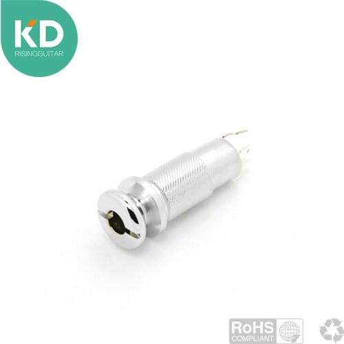 1pc NEW 1/4" Output Jack Guitar chrome Cylinder Flush Mount Output JACK