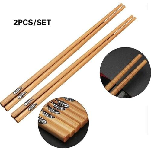 2Pair Bamboo Sushi Chopsticks Handmade Japanese Natural Chestnut Wood Tableware Sushi Chinese Chopstick Home Restaurant Supplies