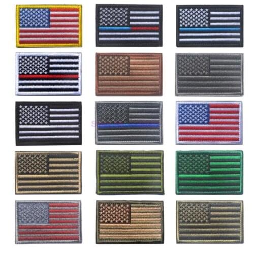 200pcs American Flag Embroidered Patch Patriotic USA tactics Patch Iron-On or Sew to Any Garment