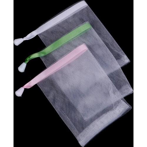 3Pcs/lot New Hanging Nylon Soap Mesh Bag Mesh Net For Foaming Cleaning Bath Soap Net Bathe Cleaning Gloves