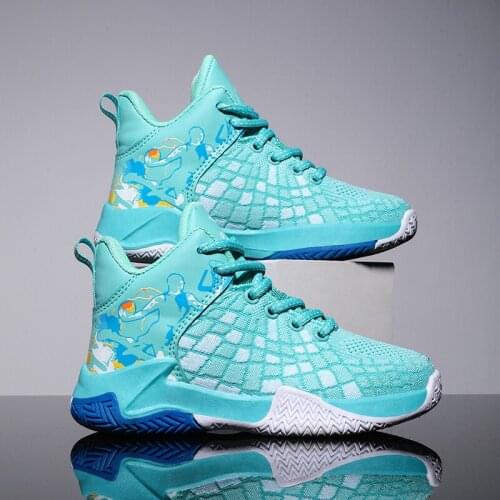 Boys Brand High Quality Leather Basketball Shoes Non-slip Kids Sneakers Children Sport Shoes Child Boy Basket Trainers Athletic