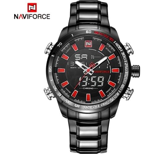 2019 Luxury Brand NAVIFORCE Mens Quartz Watches Men Sports Clock Army Military Full Steel Wrist Watch Relogio Masculino