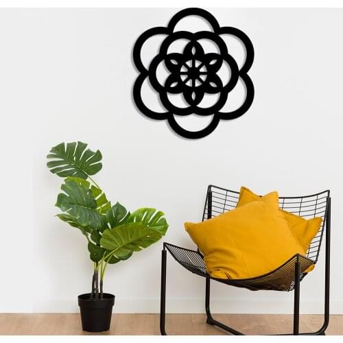 Daisy Shaped Elegant Lotus Water Flower Wall Accessory Wooden Table 50x46cm