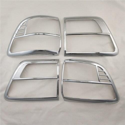 For Toyota Fortuner Hilux SW4 2008 2009 2010 2011 ABS Chrome accessories plated Rear Light Lamp Cover Trim Tail Light Cover 4pcs