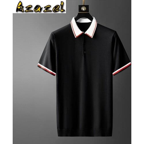 Azazel Summer Mens T-shirts High Quality Short Sleeve Kintted Casual Male T-shirts Fashion Slim Fit Man T-shirts Plus Size 3XL