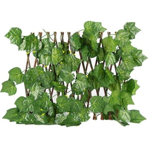 Artificial Trellis Expanding Simulation Fence With Wire Rope Curtain Straps Leaves Decor Big Watermelon Leaf Garden Screening