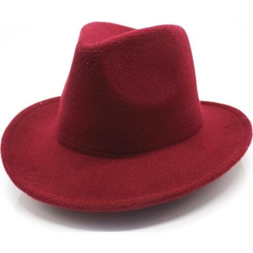 OZyc Men Women Wool Felt Sombrero Cap Fedora Hat Western Cowboy Cowgirl Cap Jazz hat Sun Hat Toca Cap with leather band