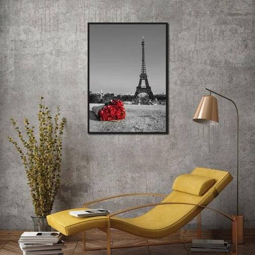 Classic Black and White Iron Tower Decorative Painting Simple Art Poster Decorative Painting Living Room Background Wall Sticker