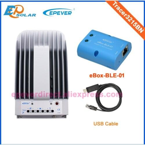 MPPT 30A 30amps Tracer3215BN EPEVER Solar battery charger controller USB cable PC connect eBOX-BLE-01 wireless communication