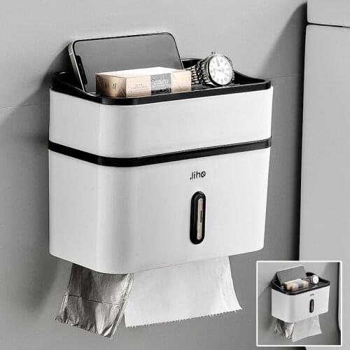 Punch-free Toilet Tissue Box Wall Hanging Creative Waterproof Pumping Paper Toilet Paper Tray Toilet Paper Rack