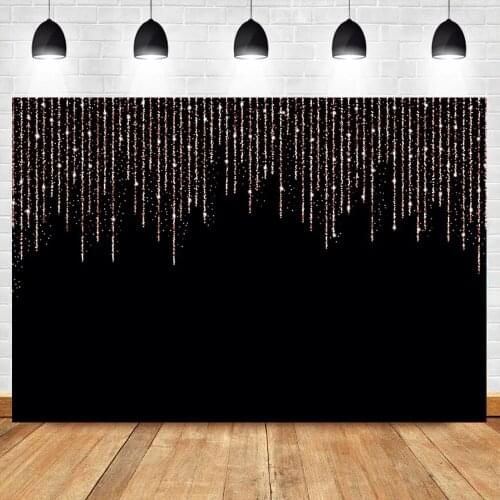 Laeacco Black Background For Photography Stage Strings Of Sliver Dot Pendant Party Baby Child Photozone Portrait Photo Backdrop