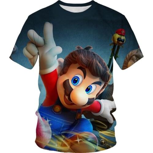 Cartoon Mario and Luigi childrens fun T-shirts for baby boys and girls summer casual tops T-shirts kids Adult Men Women clothes
