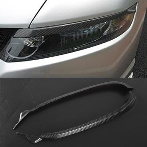 Carbon Fiber Headlight Cover Eyebrows Eyelid Trim Sticker For Honda Odyssey 2003-2008