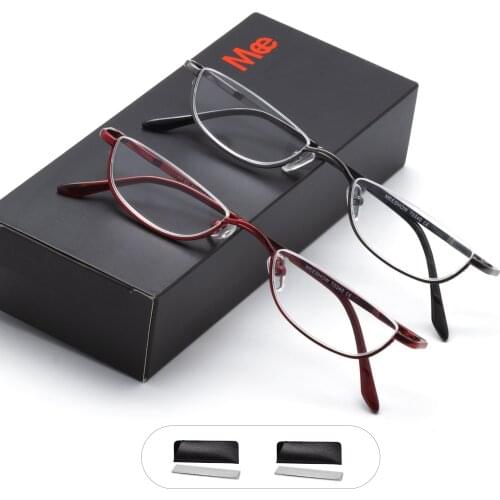 Meeshow Stainless Steel Reading Glasses Woman Presbyopia Half Rim Men Glasses lentes de lectura mujer +1.25 +1.75 +2.25 +3.5
