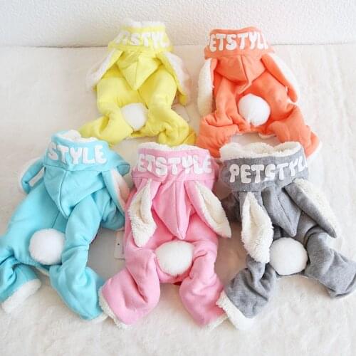 Rabbit Ears Pet Dog Clothes Warm Winter Dogs Pets Clothing for Dog Coat Jacket Puppy Cat Clothes for Small Medium Dogs Costume