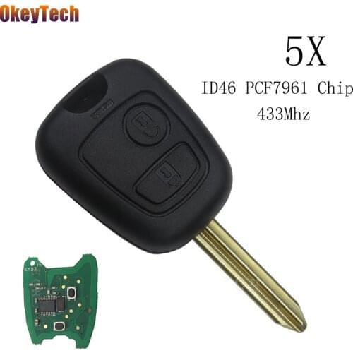 OkeyTech 5pcs/lot 2 Button SX9 Blade Car Remote Key 433Mhz ID46 PCF7961 Transponder Chip For Citroen Saxo Picasso Xsara Berlingo