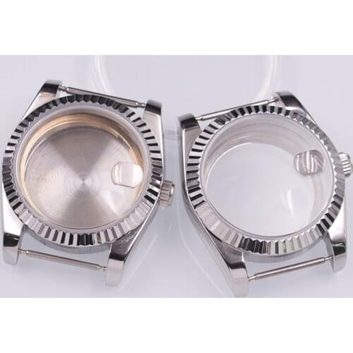36mm / 40mm polished watch case fit NH35 NH35A NH36 ETA 2836 2824 miyota 8205 8215 movement sapphire glass case