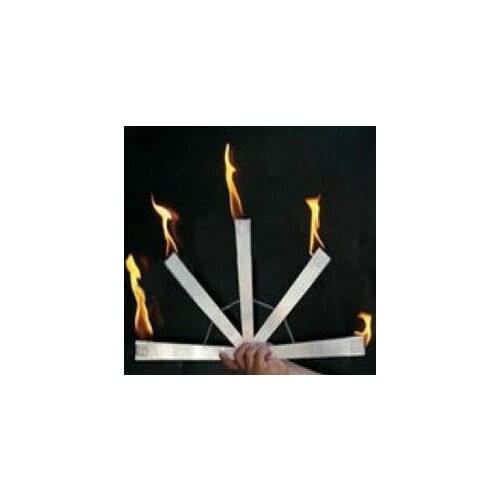Fire Fan, One Torch to Five then Disappearing In the Bag and Transform to Silk Magic Tricks Stage Illusions Gimmick Props Comedy