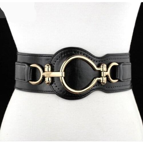 New Fashion Belt Womens Elastic Belt Wide Stretch PU Leather belts Girl Ceinture Black brown red Womans Belts