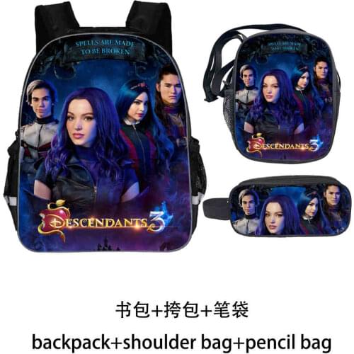 Descendants 3Pcs/set School Bags for Kids Girls Boys Primary Preschool Backpack Children Toddler Bag Mochila Sac A Dos