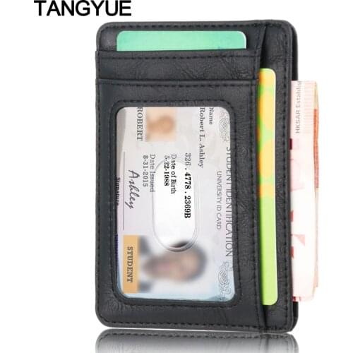 Men Women Leather ID credit Card Holder Pilot Rfid Card Protection Wallet Bank Cardholder Slim for Card Case Pocket Crazy Horse