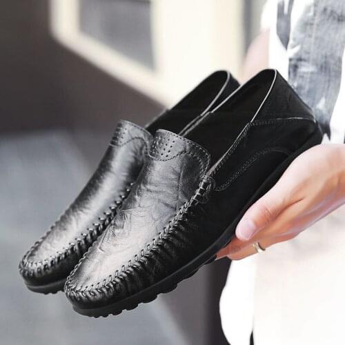 Soft Leather Men Shoes Luxury Brand 2021 Casual Slip on Formal Loafers Men Moccasins Italian Black Male Driving Shoes