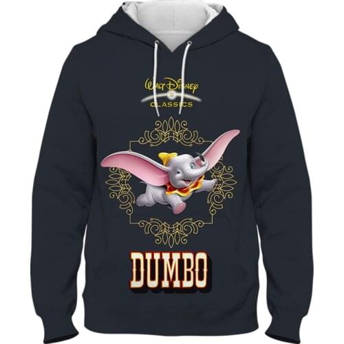 2021 Street Fashion Hip Hop Hoodie Boys And Girls' Disney Dumbo Sweatshirt Cool 3D Printing Spring Autumn Men Women Pullover