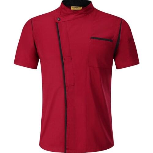 Chef Uniform Summer Short Sleeve Breathable Mesh Unisex Chef Shirt Men Women Chef Cook Jacket Kitchen Sushi Uniform Work Clothes