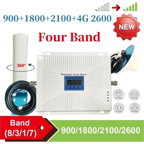 Cellular Amplifier900/1800/2100/ LTE 2600mhz Four-Band 4g signal booster 2g 3g 4g DCS WCDMA LTE GSM Mobile Signal Repeater