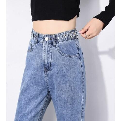Spring Autumn Wide Leg Jeans For Women High Waist Mom Jeans Plus Size Jeans Denim Pants Full Length Trousers Jean Femme