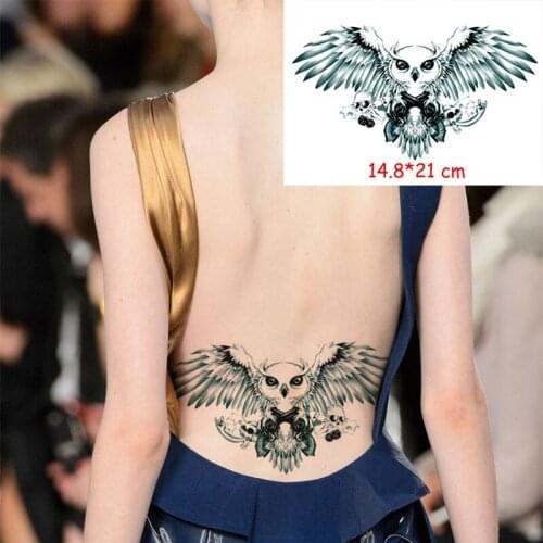 Waterproof Temporary Tattoo Sticker skull bird monster wings tatoo Body Art fake tattoos flash tatto Women/Men kid 14.8*21 cm