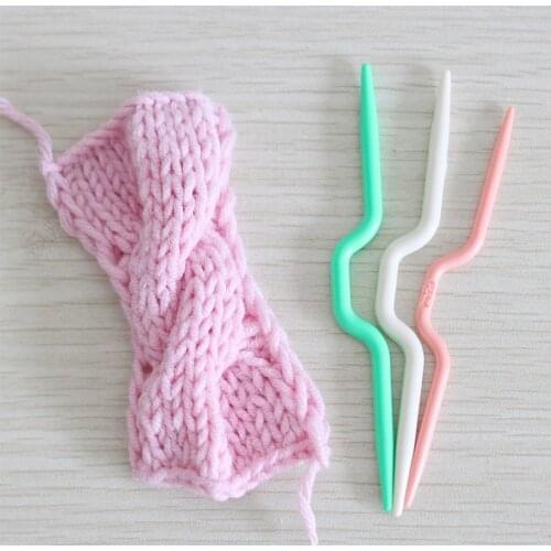 New 3 Size ABS Plastic Crochet Hook Knitting Needles Twist Curved Needle DIY Tool for Scarf Sweater Twist Weaving Sewing Tool