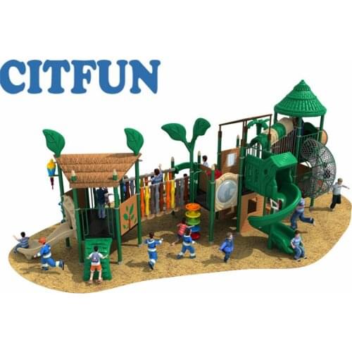 Factory Price Jungle Theme kids climbing net slip and slide,Childrens outdoor playground for Garden Slide OP18H-026A