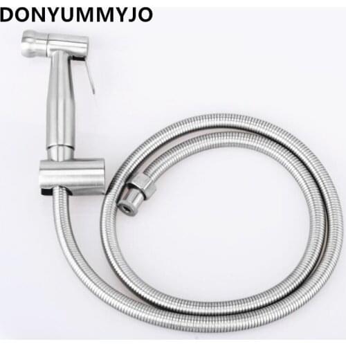 DONYUMMYJO 1set Toilet Flush Bidet Faucets Spray Gun Toilet Companion 304 Stainless Steel Bidet Suit