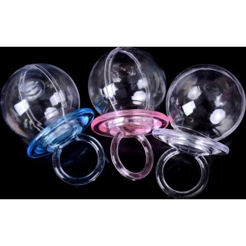 1Pcs Transparent Plastic Chocolate Box Pink/Blue Pacifier Shape Candy Box Baby Shower Boy/Girl Birthday Party Favors 3 Colors