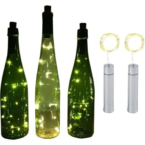 10PCS 2M Wine Bottle String Light Copper Wire Bottle Cork Stopper Fairy Garland Light Colorful Fairy Mini String Lights