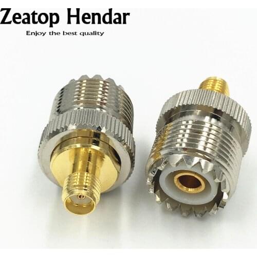 100Pcs Brass UHF SO-239 SO239 Female Jack to SMA Female Plug Connector RF Coaxial Adapter