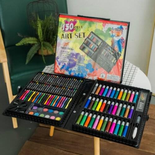 150pcs/set Children Drawing Painting Set Water Color Pen Crayon Oil Pastel Paint Brush Drawing Tool Art School stationery set